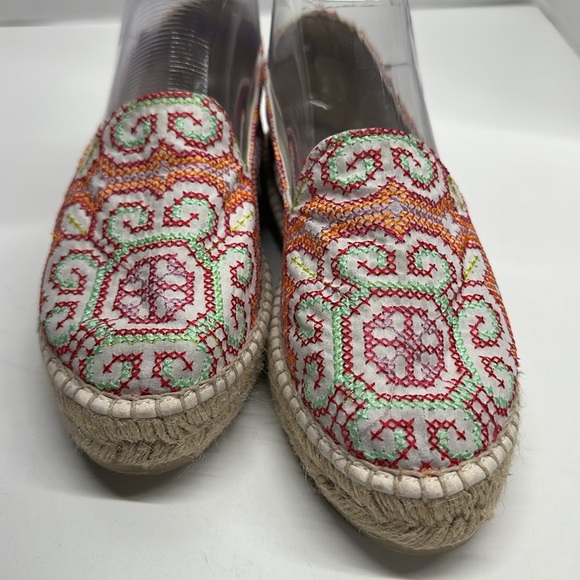 Manebi Ibiza Espadrille Shoe Cross Stitch Floral Colorful Slip On Shoes Size 37 - Picture 5 of 11